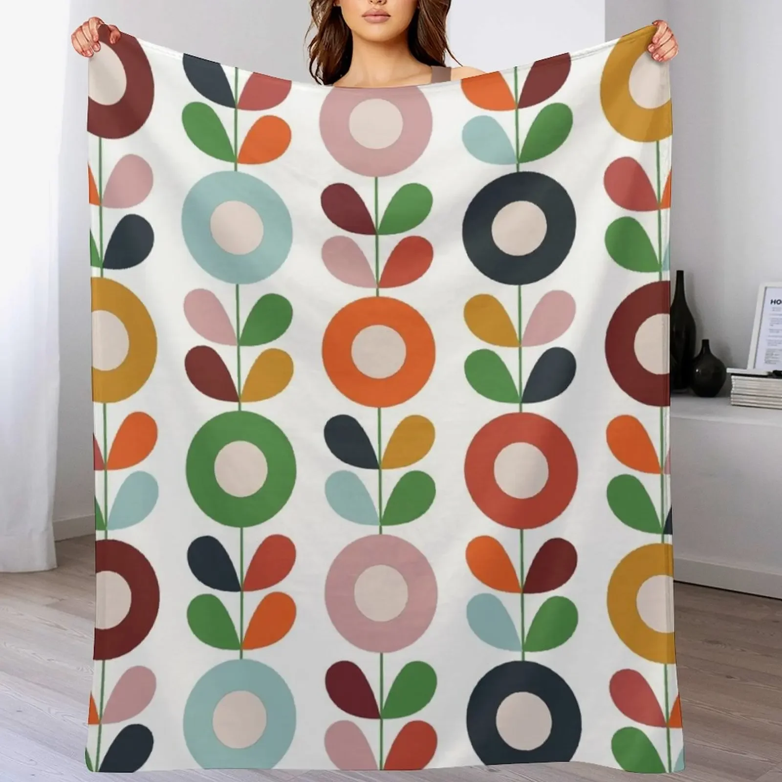 

1960s floral pattern Throw Blanket Blankets For Bed Stuffeds Blankets