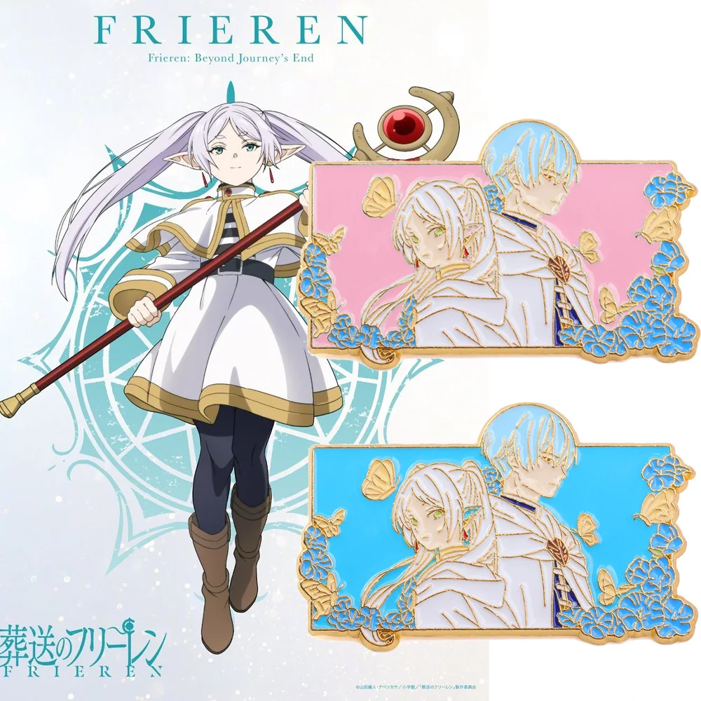 Frieren: Beyond Journey's End Brooch Frieren and Himmel Character Pin Cosplay Props Clothing Hat Anime Badge enamel pins брошь