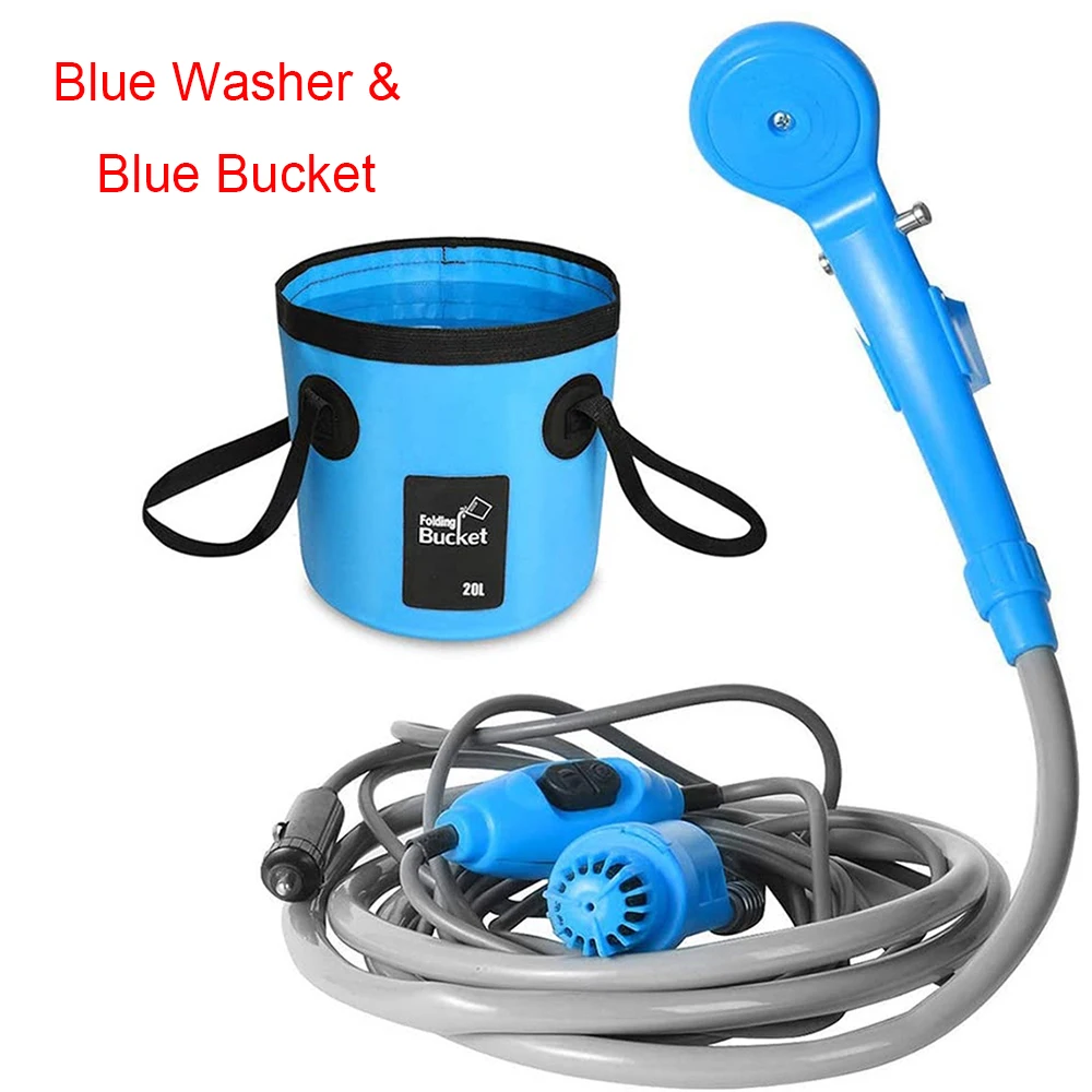 Car Washer Outdoor Camping Travel Shower Car Washing Portable Car Shower Cleaning Tool DC 12V with Cigarette Lighter