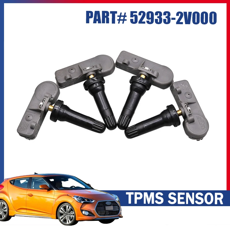 Set Of 4 Tire Pressure Monitor System Sensor 52933-2V000 For 2011 2012 2013 2014 2015 2016 Hyundai Veloster TPMS 315MHZ