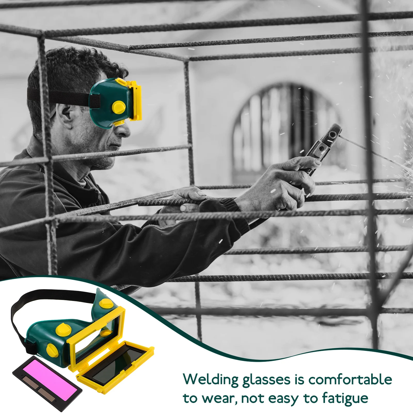 

Auto-Darkening Welding Glasses Protective Eyewear Adjustable Comfortable Anti-Strong Light Spark Splash Shield