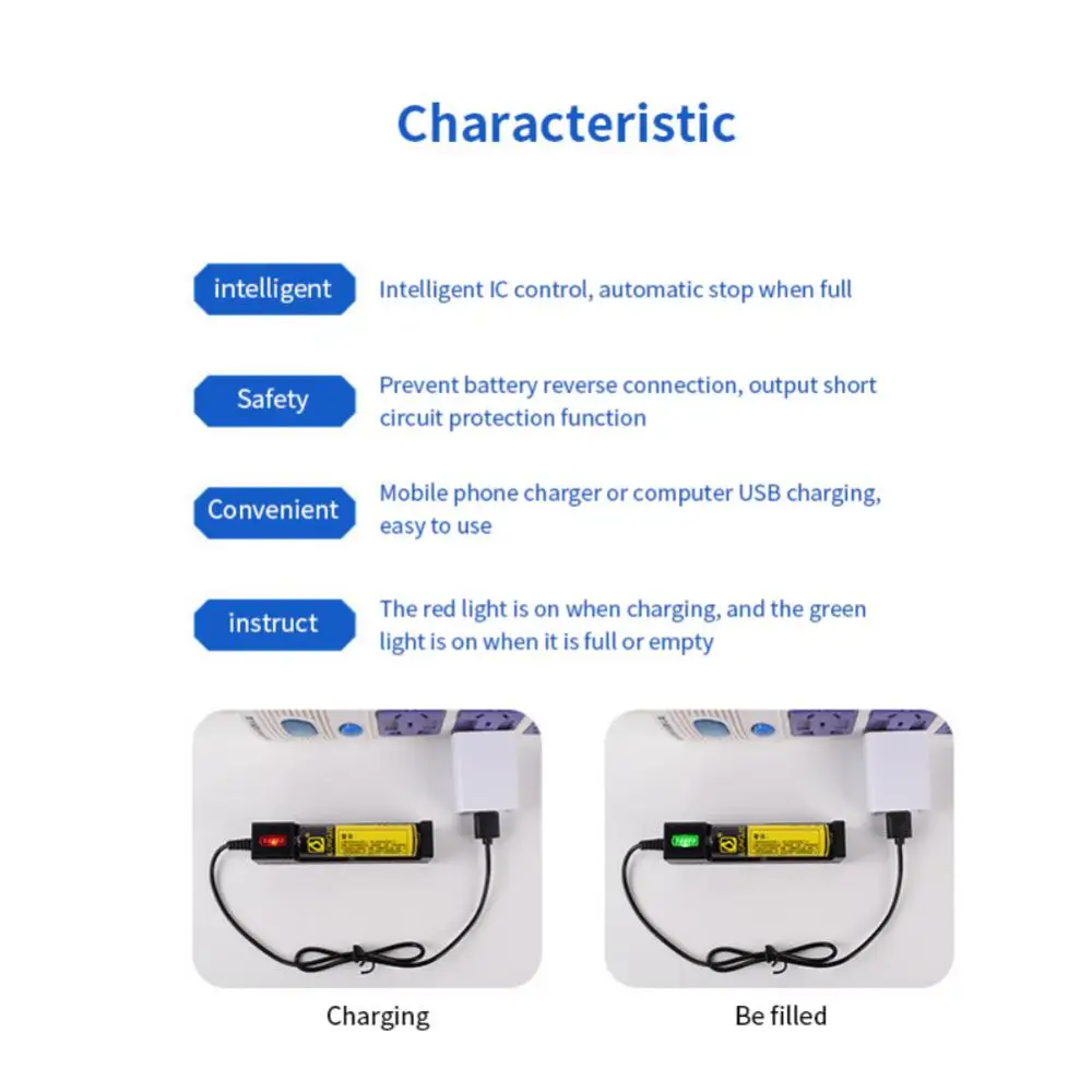 Multifunctional Protection Universal Led Smart Battery Charger Quick Charging Portable For 16340/14500/18650/26650 Batteries