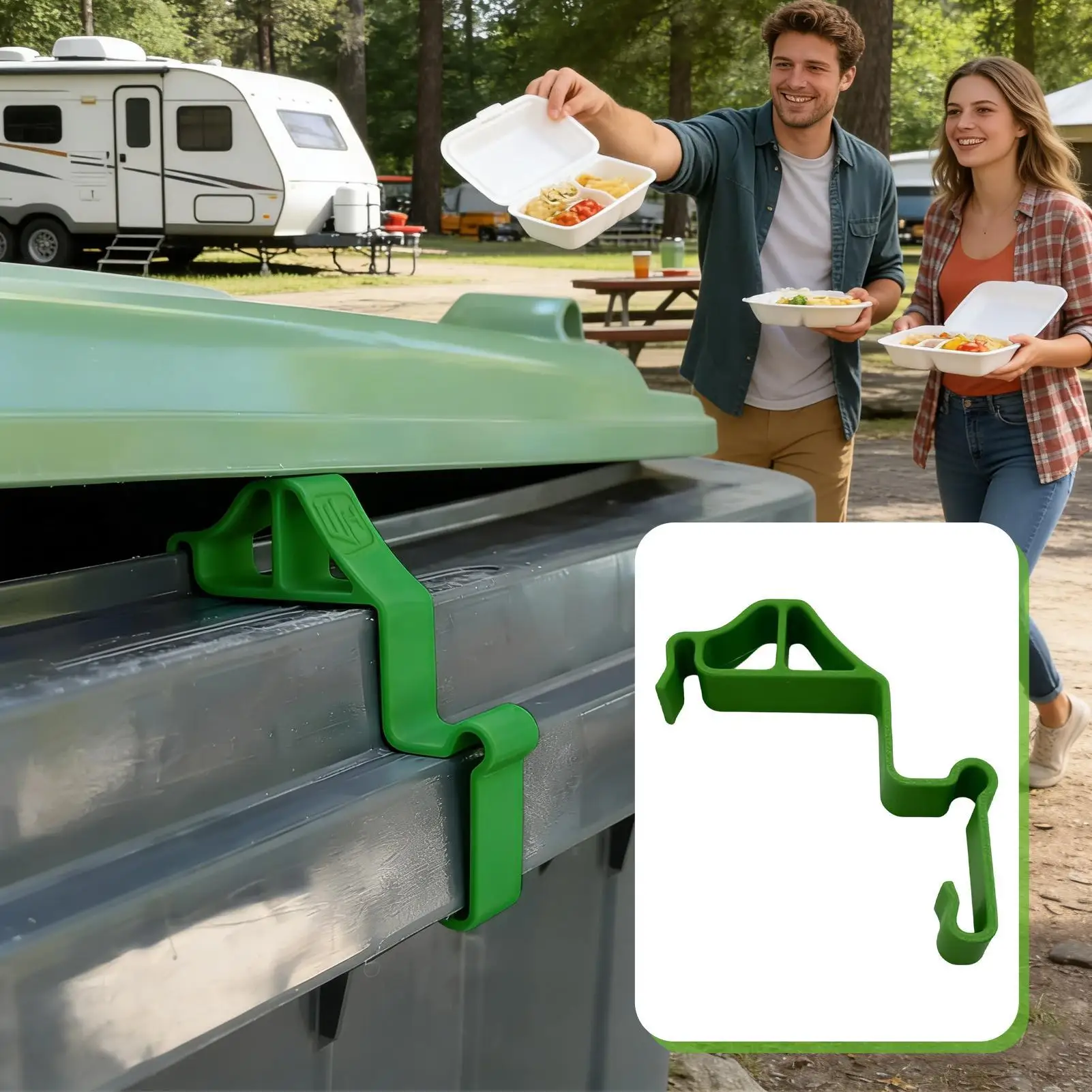 Garbage Can Lid Support Waste Bin Spacer Clamp Garbage Bin Air Circulation Accessory for Kitchen Restaurant Apartment Park