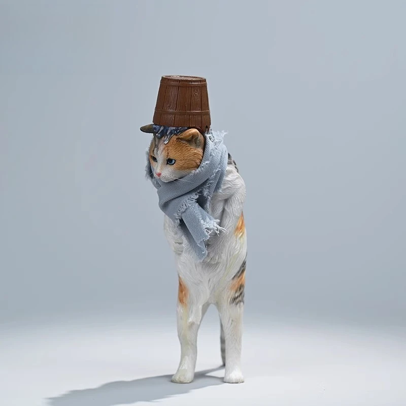 Bathhouse Meow Master model, rubbing bath cat bath bucket animal peripheral tide play ornament desktop figure