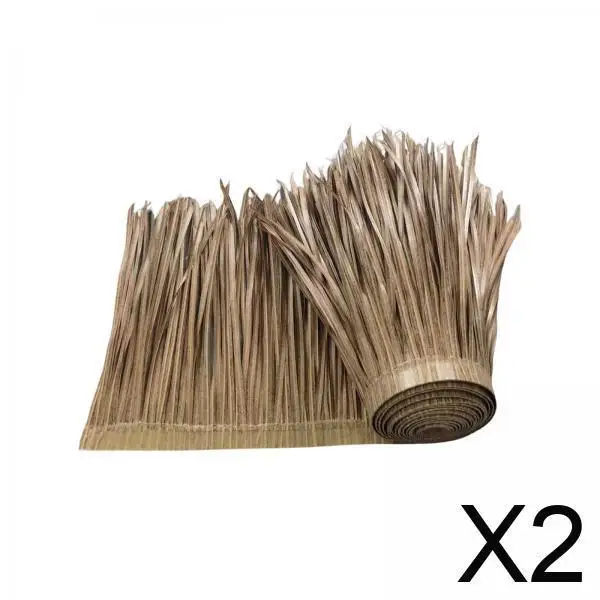 Artificial Straw Roof Decorative Palm Thatch Roll Grass Skirting Panel for Outdoor Hut Bar Patio Roofing