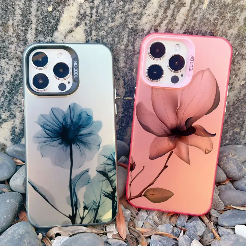 

Simple daisy flower Phone Case For iPhone 15 14 Plus Pro Max 13 Mini 12 Pro Max 11 Shockproof Matte Laser Back Covers Cool Funda