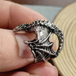 Game of Thrones Black Dragon Opening Rings for Women Men Retro Personality Hip Hop Rock Finger Jewelry Dragon Family Accessories