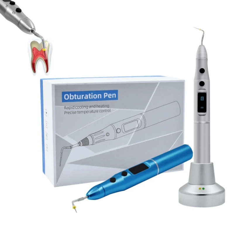 Cordless den tal Gutta Percha Obturation Endo System Obturation Pen with 2 Tips Hot Melt Gutta Percha Filling Pen Heated  Cutter