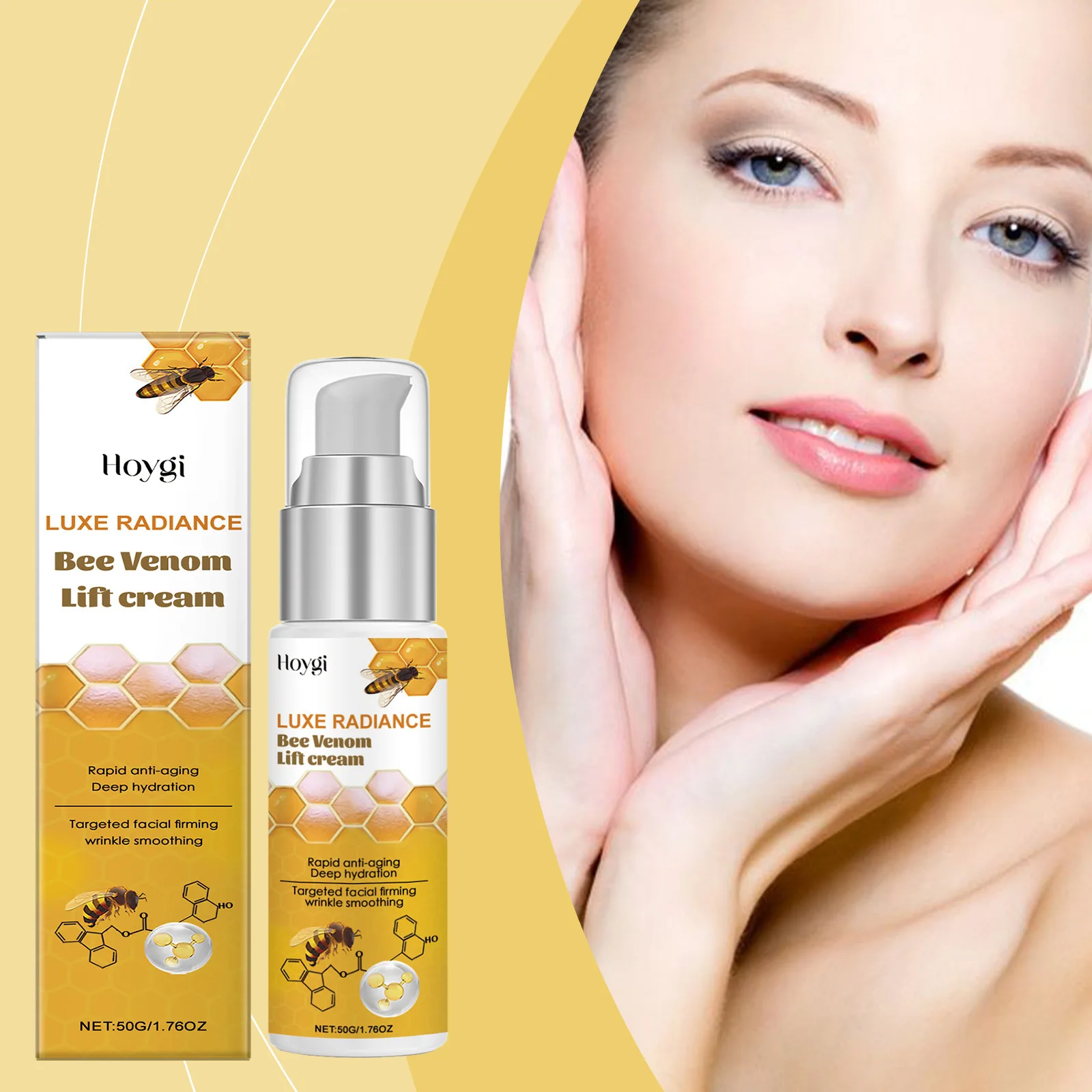 

Creme facial de veneno de abelha, remoção de rugas, levantamento, aperto, melhora a flacidez da pele, cuidados com a pele facial