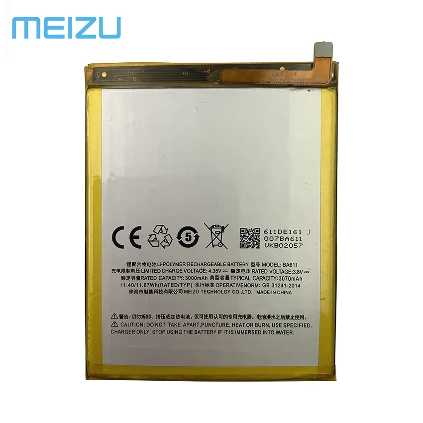 New Original BA611 3070mAh Battery For Meizu M5 M 5 M611 Series M611A M611D M611H M611Y Mobile Phone Batteries Bateria