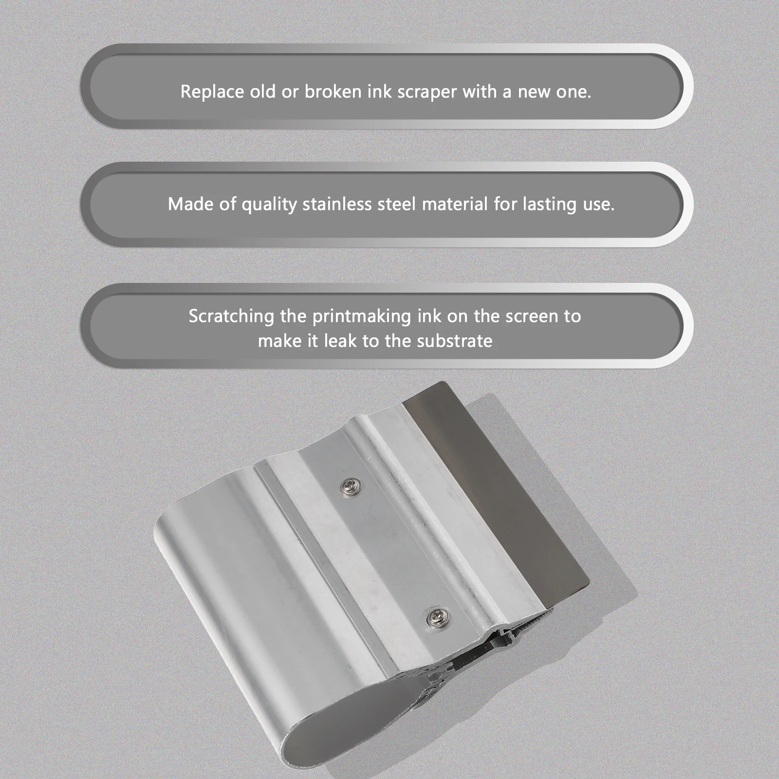 1pc Scraper Blade Stainless Steel Screen Printing Squeegee Tool For Ink Scraping Printmaking Supply Printing Machine Squeegee