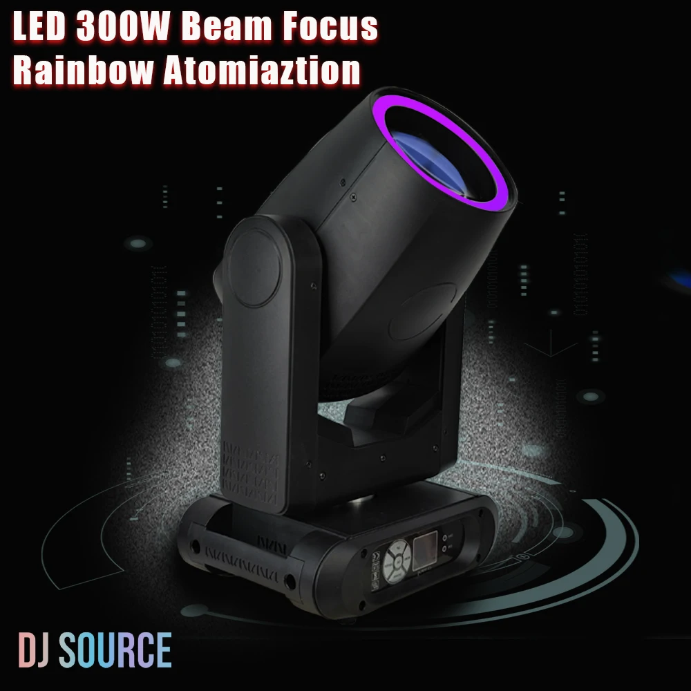 

LED 300W Beam Moving Head Light With Ring Gobo Focus Atomization Effect DMX512 For DJ Disco Club Xmas Satge Lighting Effect