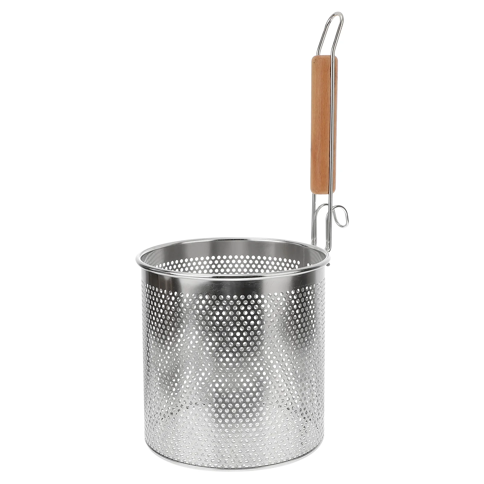 

Practical Kitchen Strainer Spoon Stainless Steel Wood Handle Colander Filtering Hot Pot Food French Fries Meat Vegetables