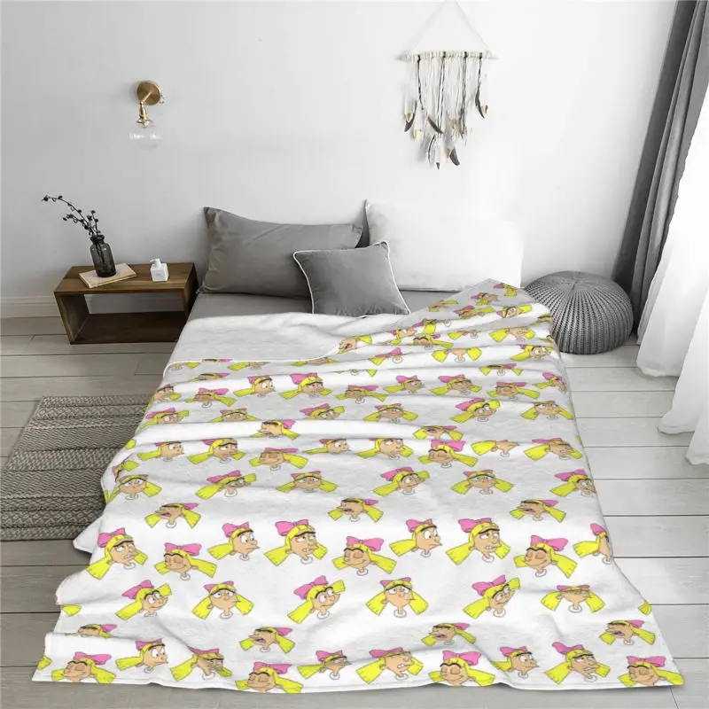 Custom Helga Pataki Cartoon Animated Blanket Soft Fleece Autumn Warm Flannel Hey Arnold Throw Blankets Sofa Office Bedroom Quilt