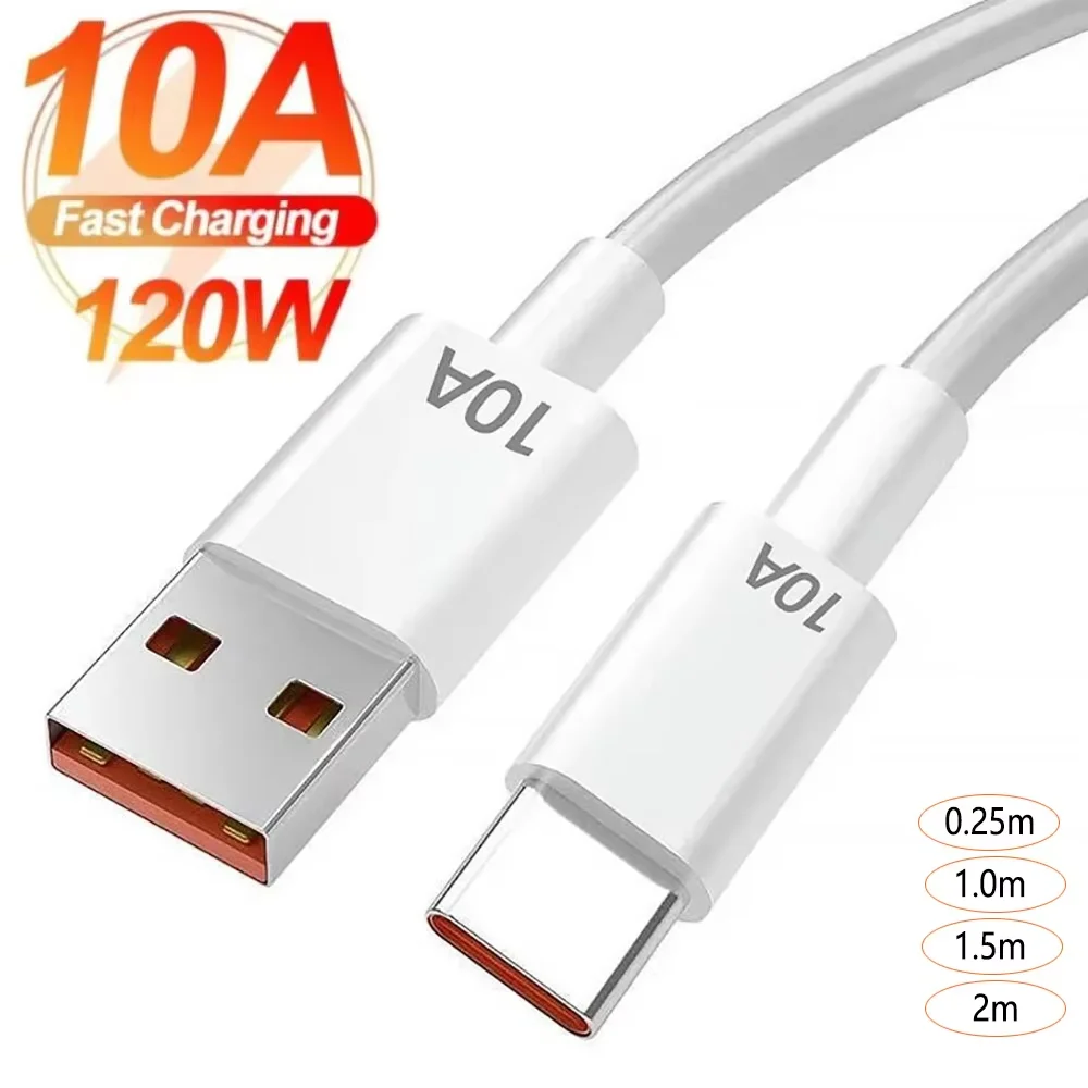 120W 10A USB C Schnellladekabel für Samsung Xiaomi USB Typ C Handy Datenkabel Super Schnellladeleitung 0,25M/1M/1,5M/2M