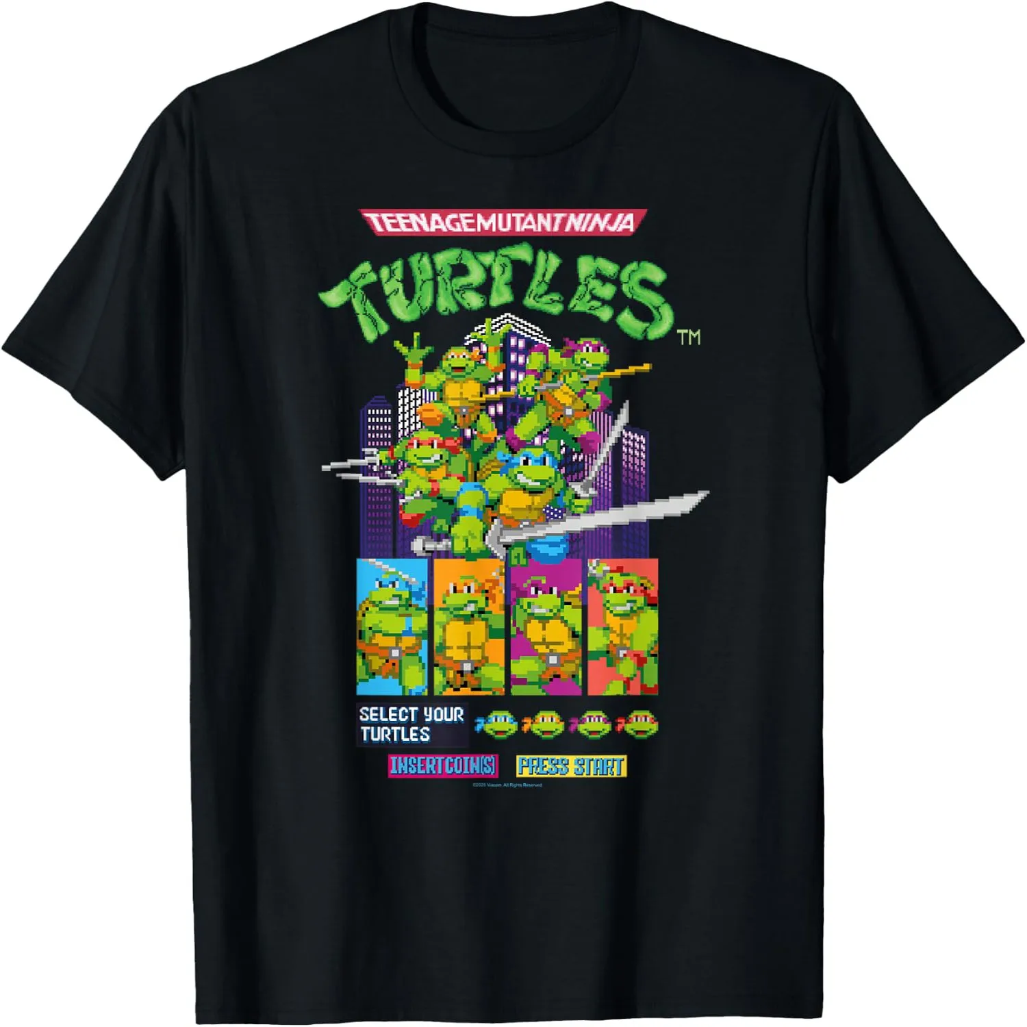 Turtles Arcade Game Screen Retro T-Shirt Y2K aesthetic, Concert tee