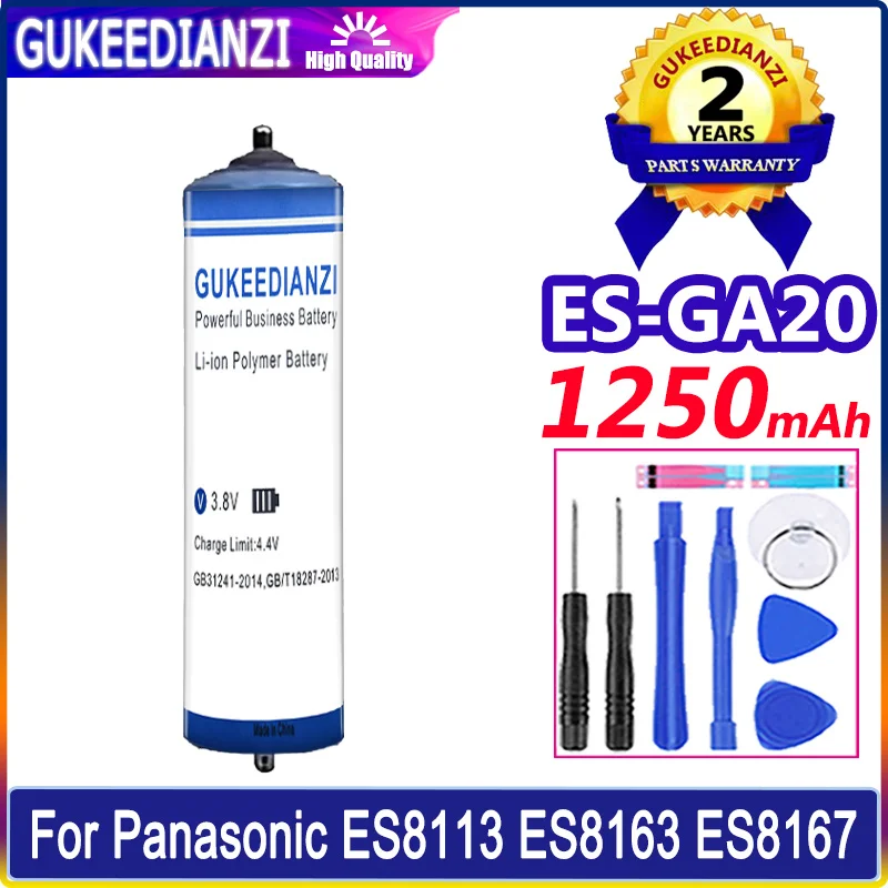 GUKEEDIANZI Battery ES-GA20 1250mAh For Panasonic ES8113 ES8163 ES8167 ES8168 ES8169 ES8171 ES8243 ES8249 ES8250 ES8801 ES8807