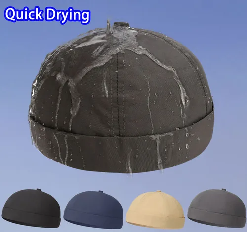 Imagen 1 del producto Gorro ultraligero de verano de secado rápido sin ala, gorro de malla, gorro Docker, puño enrollado de marinero, gorro informal de Hip Hop