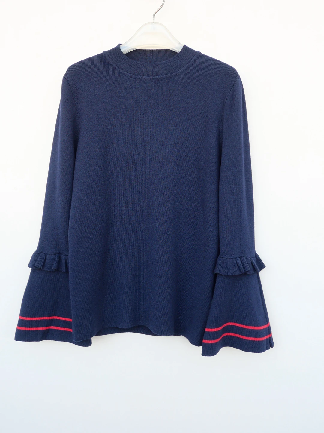 

Slim Fit round Ne Long Sve Sweater Soft Fine Yarn Women's Sle Winter Spring Autumn Color Blo Striped Pattern 6A6280