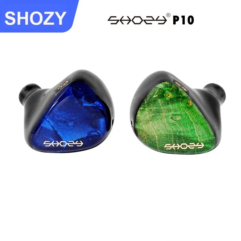 SHOZY P10 Earphone Hifi Headphones In Ear Captivating Sound Planar-DD Composite ACG 0.78 2Pin Wired Earbuds Aqua / Midori