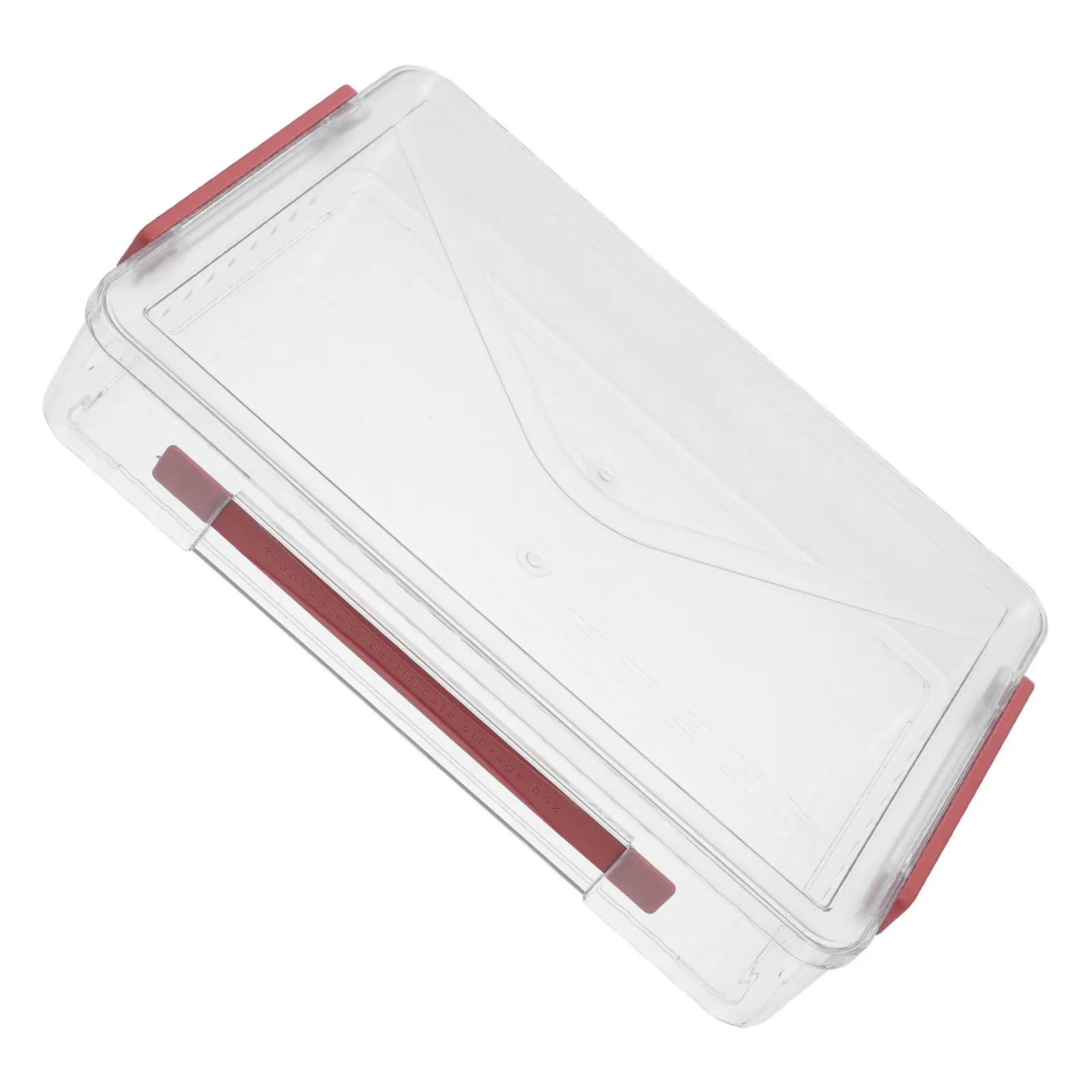 

Transparent Pet Document Storage Box Lid with Handle Waterproof Lightweight Portable Clear File Box for Certificates
