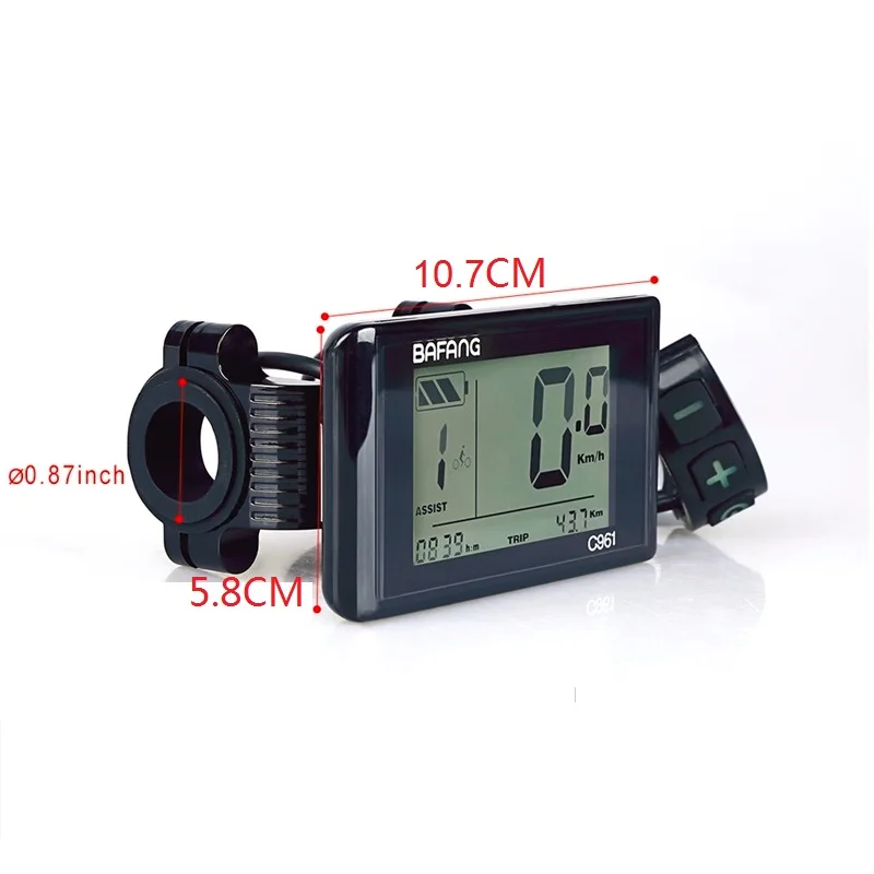 

Electric Bike Bafang 8fun BBS01 BBS02 BBSHD C961 LCD Display For Mid-drive Motor Hub Motor