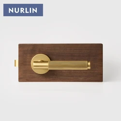 Nurlin Brass Linear Door Lever Handle Set Mortise Passage Privacy Thumb Turn Deadbolt Dummy Matt Bronze Black Gold Optional
