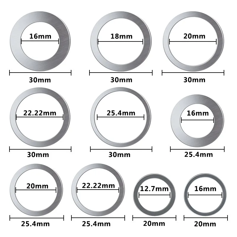 2 pz 16mm 20mm 25.4mm 30mm circolare lama per sega anelli di riduzione anello di conversione disco da taglio utensili per la lavorazione del legno