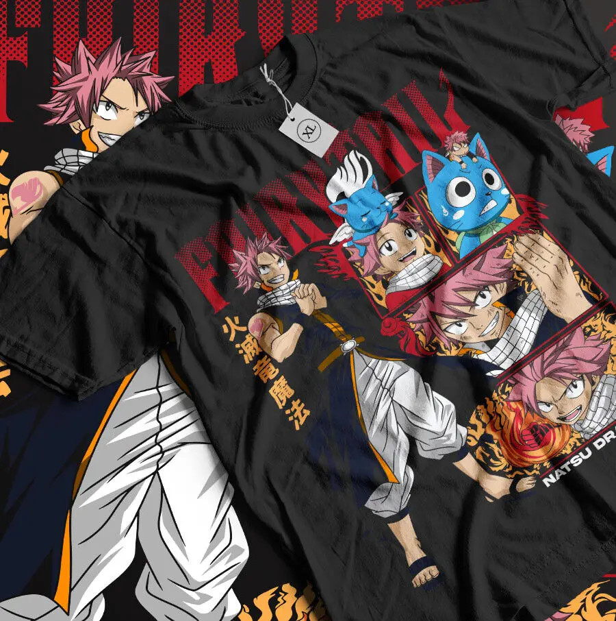 Fairy Tail T-shirt Gray Fullbuster Natsu Dragneel Dragon Slayers Anime Shirt