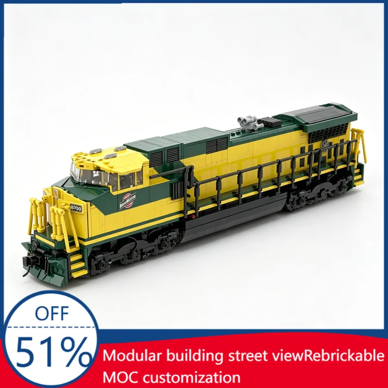 

NEW 2202PCS Chicago & North Western C44-9W Locomotive MOC Creative Train Engine Model DIY Assembly Educational Toy Festival Gift
