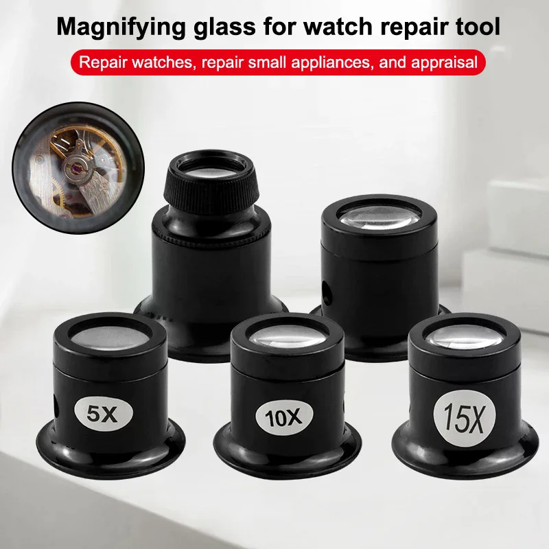 For Watch Jewelry Appraisal Repair Tool Magnifying Tools Watchmaker Service Tools 5/10/15/20X Magnifying Glass