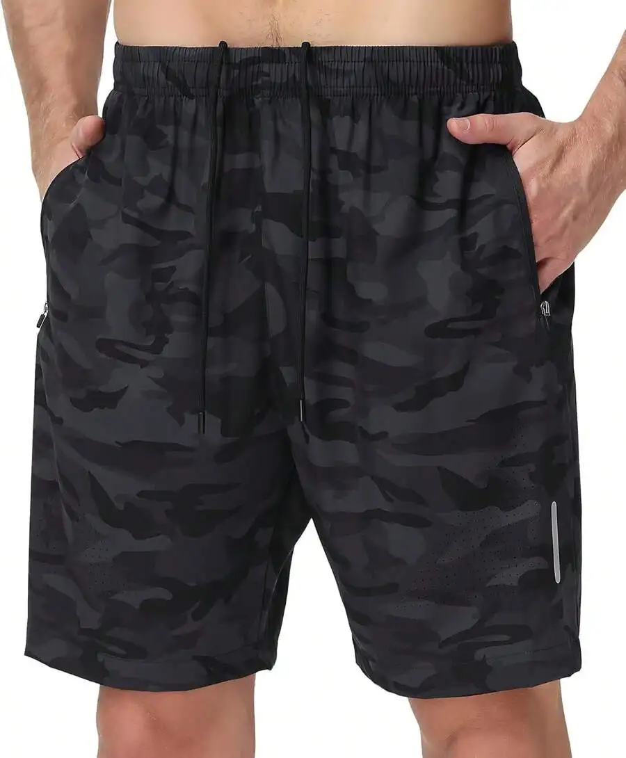 

Mens Lightweight Performance Shorts For Running, Gym, Basketball And Tennis – Quick Dry With Zippered Pockets