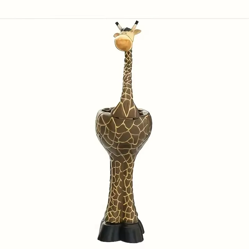 Cute giraffe resin vase white flower Nordic style hand-painted animal flower pot Christmas home decoration desktop
