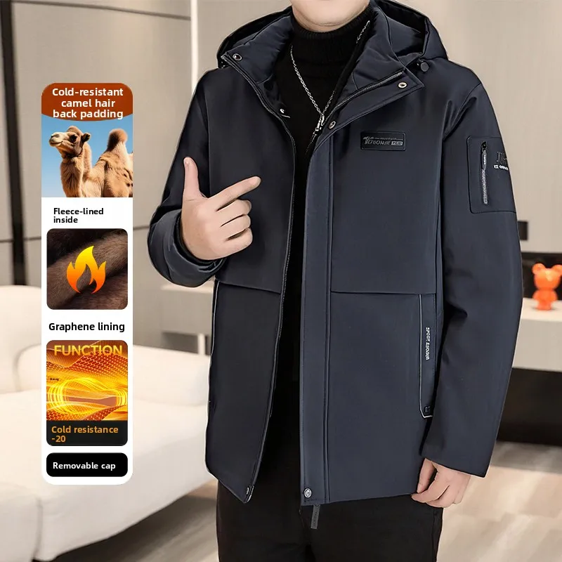 

Зимняя новинка 2025: Утепленная куртка из верблюжьего пуха и хлопка, повседневная, ветрозащитная, для мужчин, из полиэфирного волокна, приталенный крой.