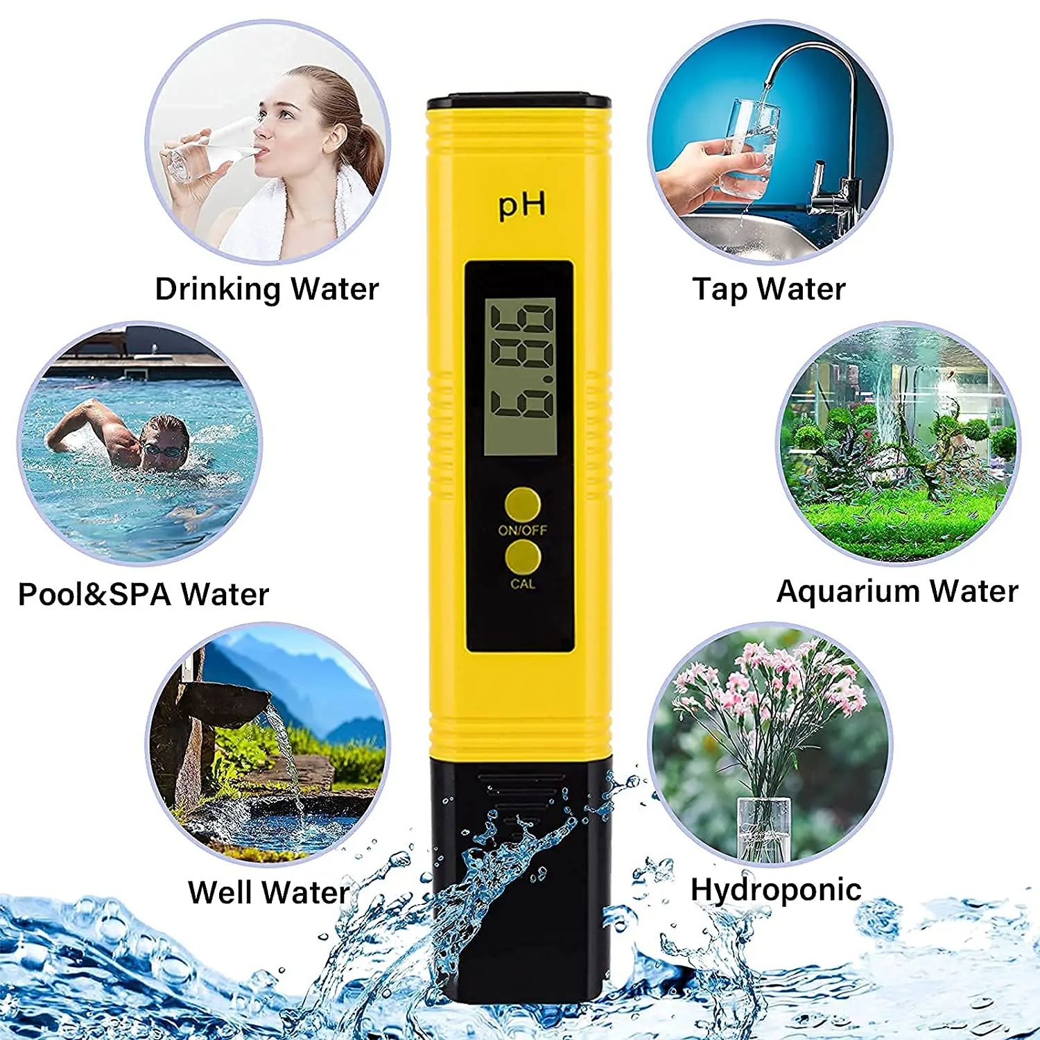 PH Meter 0.01 High Precision For Water Quality Tester With 0-14 Measurement Range Suitable Aquarium Swimming Pool