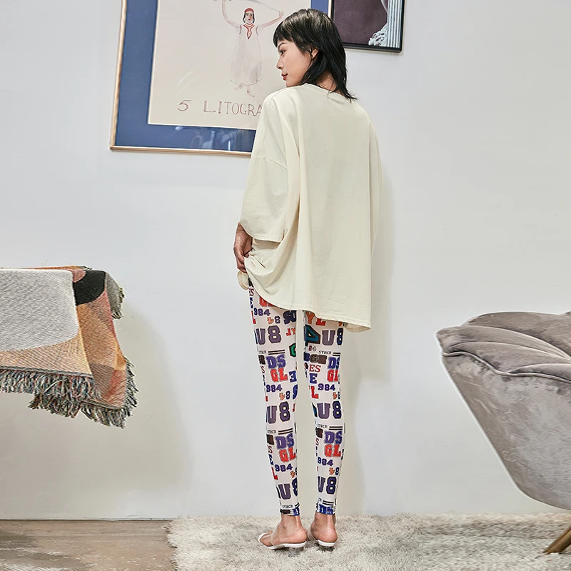 Letnie cienkie gazy przezroczyste cyfrowe legginsy wszystko rozciągliwe koreańska wersja obcisłych dziewięciopunktowych spodni damskich