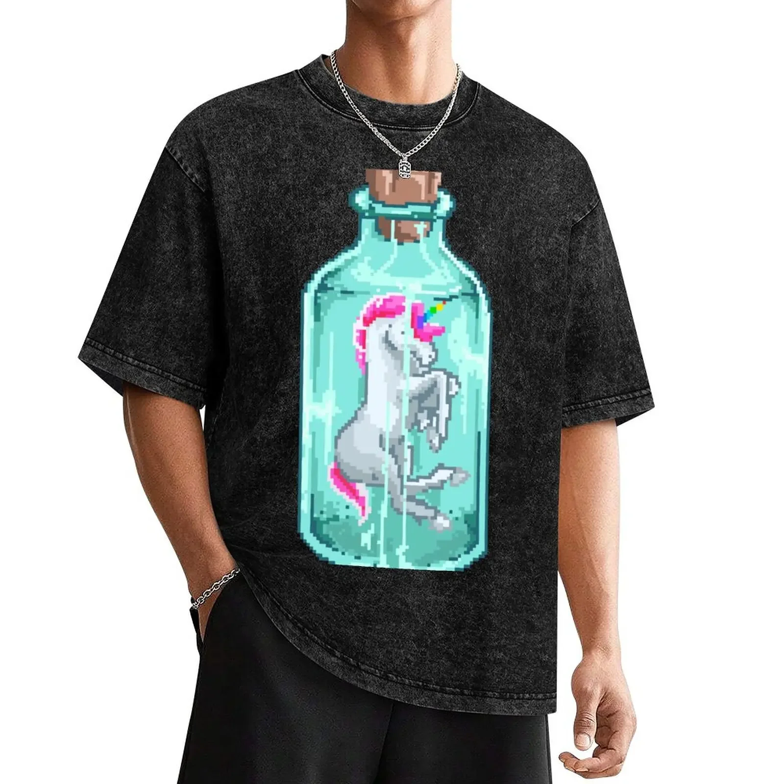 

Unicorn in A Bottle T-Shirt oversized t shirt cheap stuff hippie clothes mens cotton t shirts