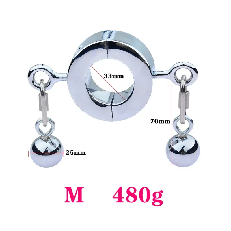 Super Heavy Metal Penis Ring Stainless Steel Ball Exerciser Sperm Lock Delay Ejaculation Male Erection Train Sex Toys for Man 18 - view 4