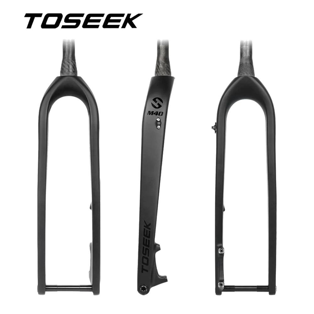 Horquilla de Bicicleta de Montaña TOSEEK M40 T800 de Fibra de Carbono, Horquilla BOOST con Eje Pasante de 15*100 mm, Horquilla MTB de 27.5 y 29 Pulgadas