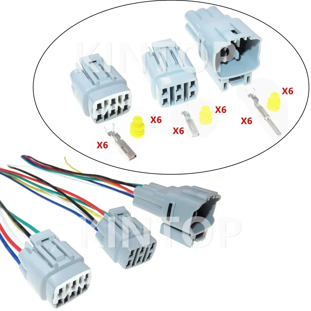 

1 Set 6 Pins AC Assembly Auto Replacement Connector Parts 6189-0319 6188-0173 90980-11196 Car Waterproof Socket with Terminal