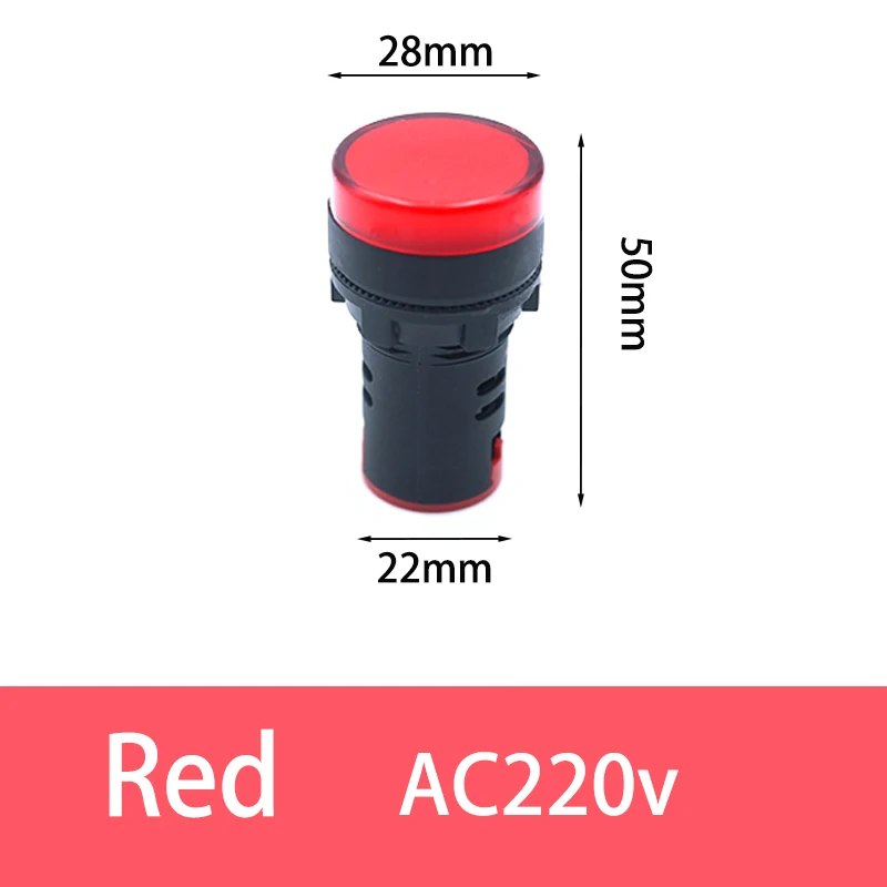 AD16-22 LED Indicator Light 22mm Panel Mounting 12V 24V DC 220V AC  for Industrial Machine Control Panel Signal Power Pilot