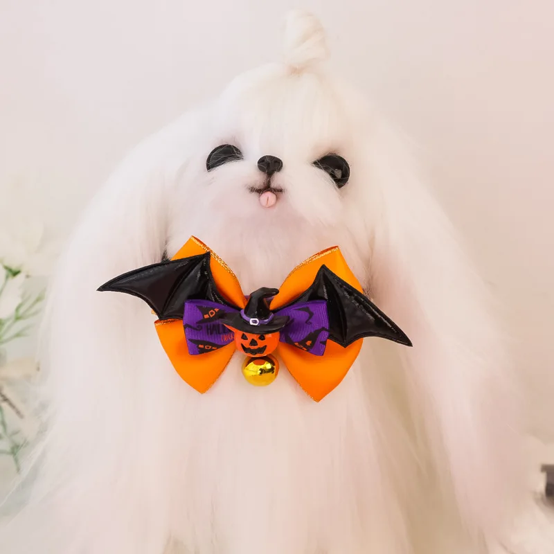 Neues Verstellbares Fledermausflügel- und Augapfel-Halsband mit Glocke für Katzen & Große Hunde, Gruselig und Lustig für Halloween – Detail 4