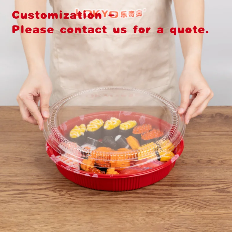 

Custom.LOKYO Суши Контейнер для еды на вынос Одноразовый пластиковый круглый поднос для суши с крышкой