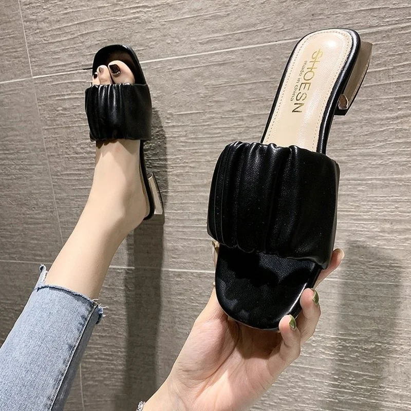 

Women Slippers 2022 Spring Summer New Woman Shoes Fashion Open-toed Sandals Flip Flops Dress Slingback Female Slides