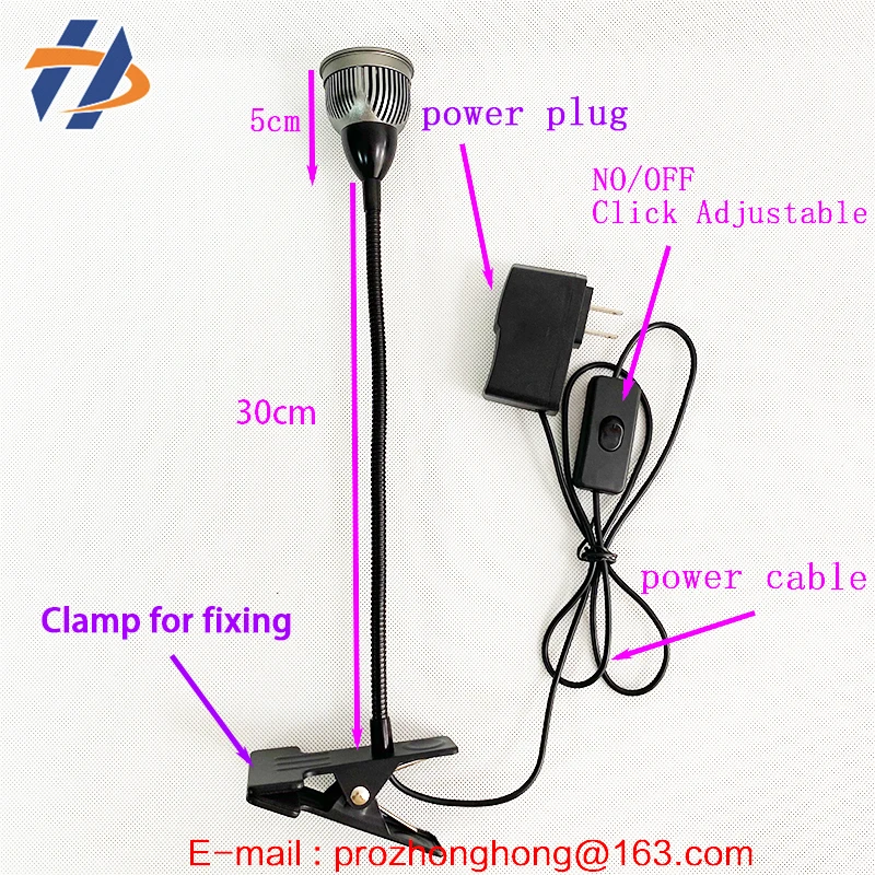 High Power 8w Curing Lamp Polishing Nail Lamp Dryer UVLED Lamp Flexible Clamp Table Gel Curing Nail Enhancement