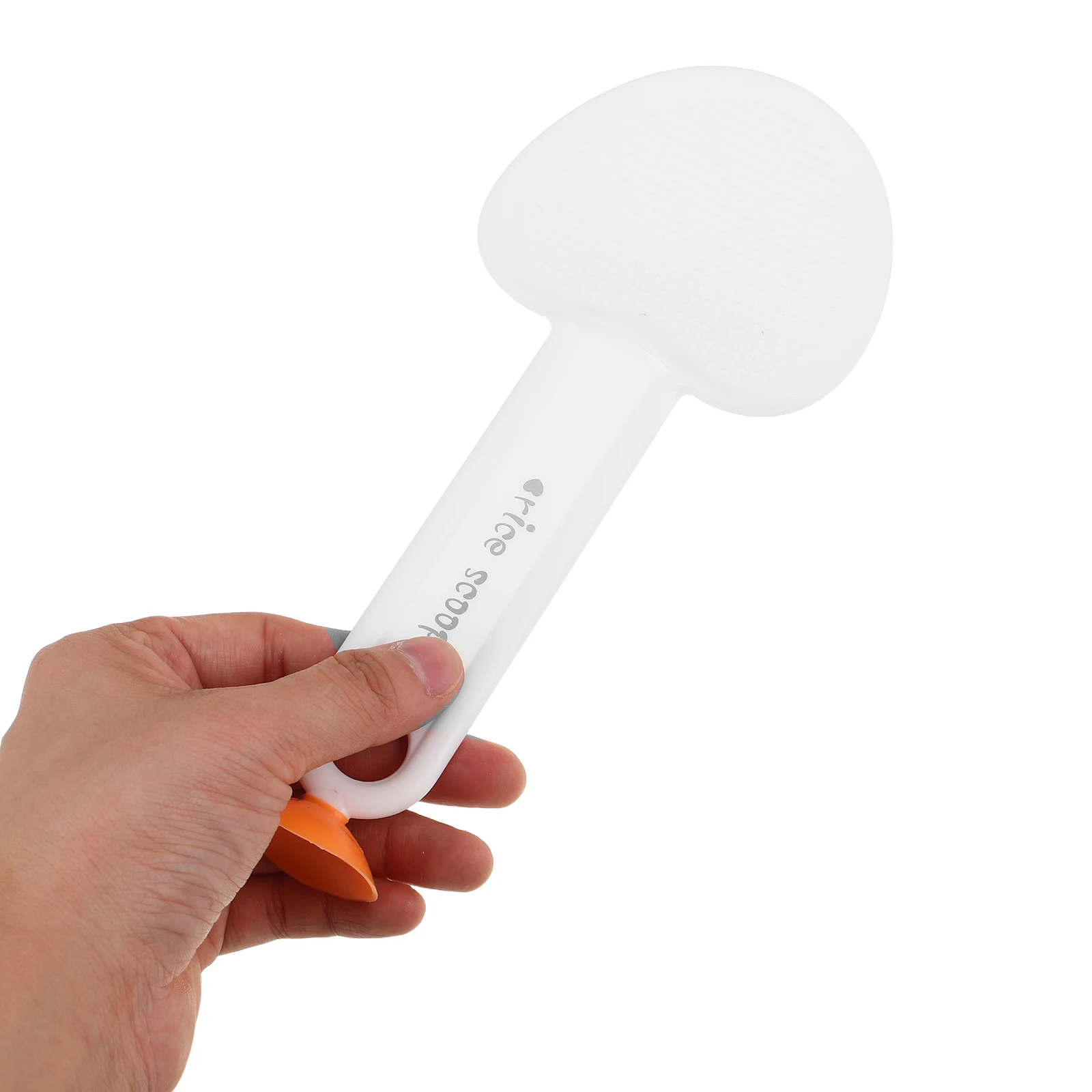 

3pcs Suction Cup Rice Scoop Spoon Non-Stick Standing Heart Shape Plastic Paddle Easy Clean Comfort Grip Kitchen Utensil Serving