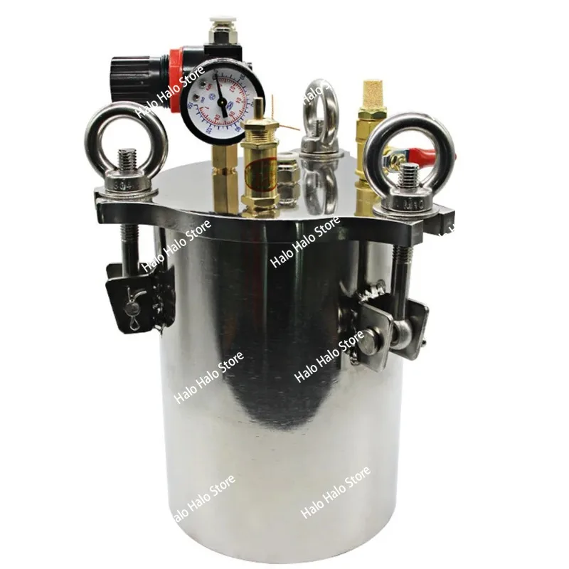 2L 304 Stainless Steel Dispenser Pressure Tank Pressure Barrel Dispensing Valve Fluid Dispensing Storage Bucket