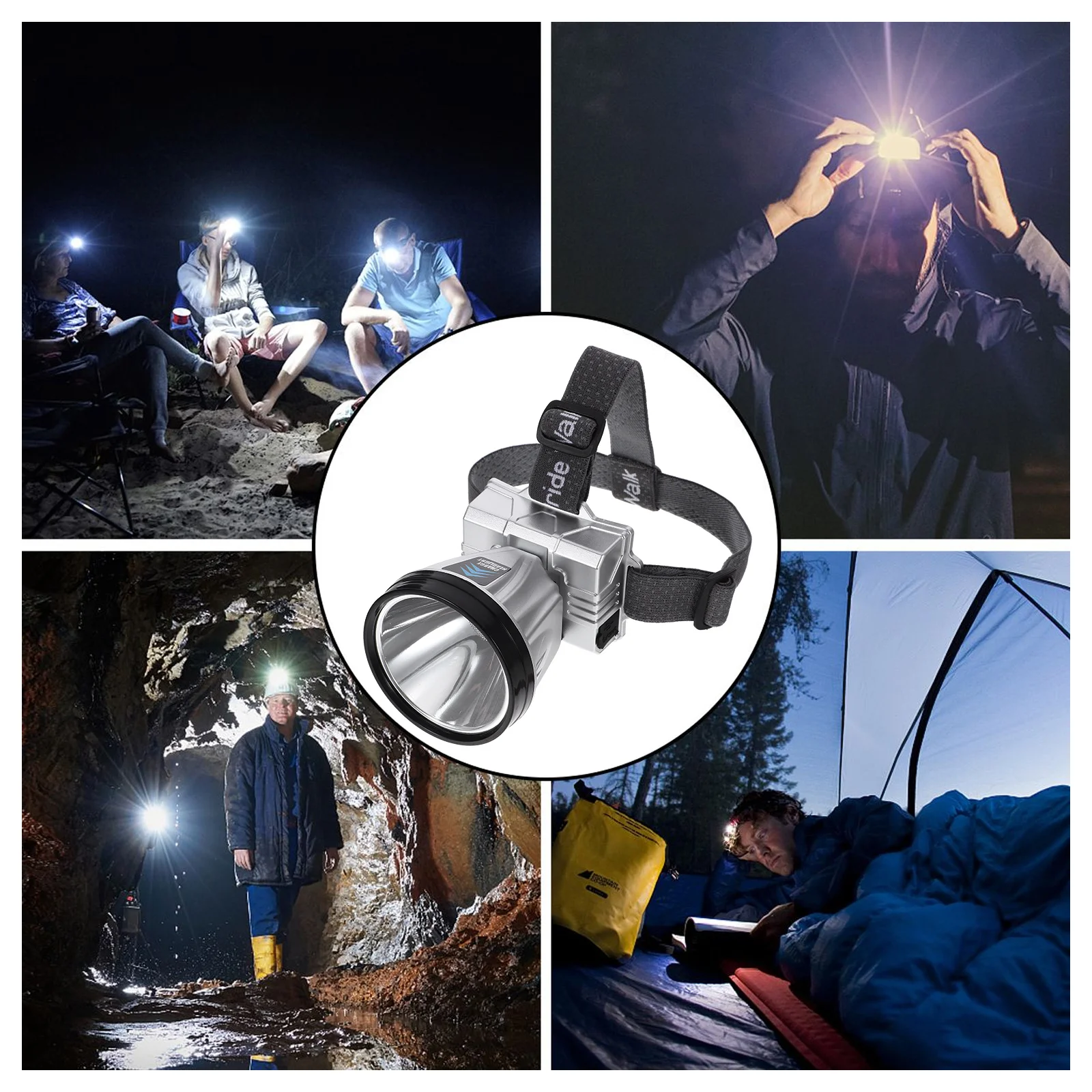

High Power Forehead Lamp Rechargeable Headlamp with Hands-Free Operation Bright LED Light for Outdoor Adventures and Home Repair