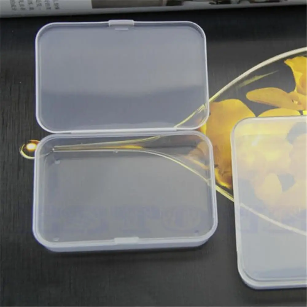 Transparent Plastic Box With Lid Rectangular Memory Card Storage Digital Products Small Items Organization Desktop Storage Case 