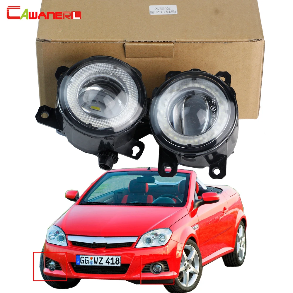 2 X Car LED Fog Light Angel Eye DRL Daytime Running Lamp For Opel Vauxhall Holden Tigra TwinTop 2004 2005 2006 2007 2008 2009